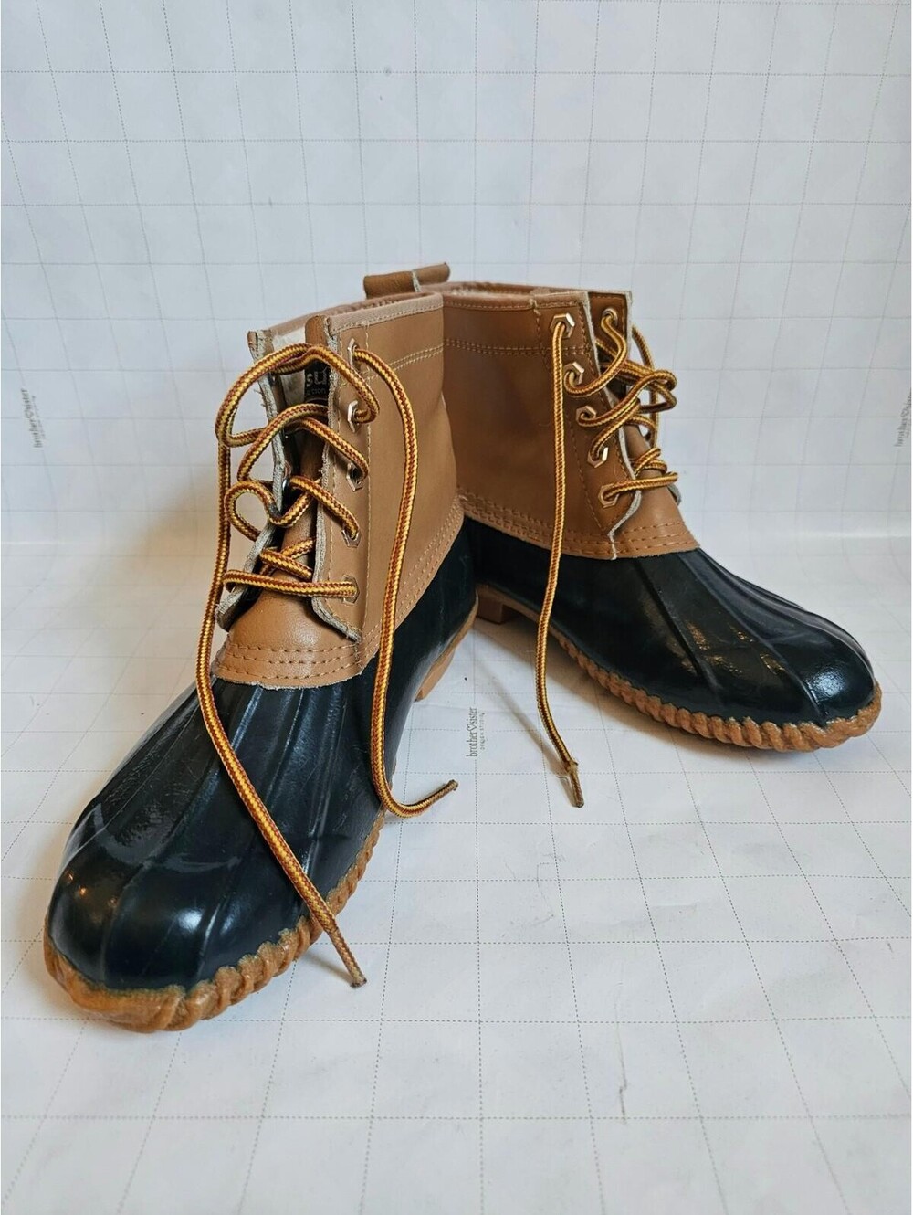 Vintage Duck Boots Men's 8 Brown Leather Thinsulate Steel Shank Korea
